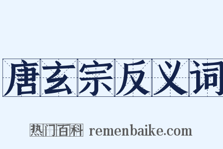 唐玄宗反义词是什么意思的图片